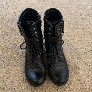 Black combat boots
